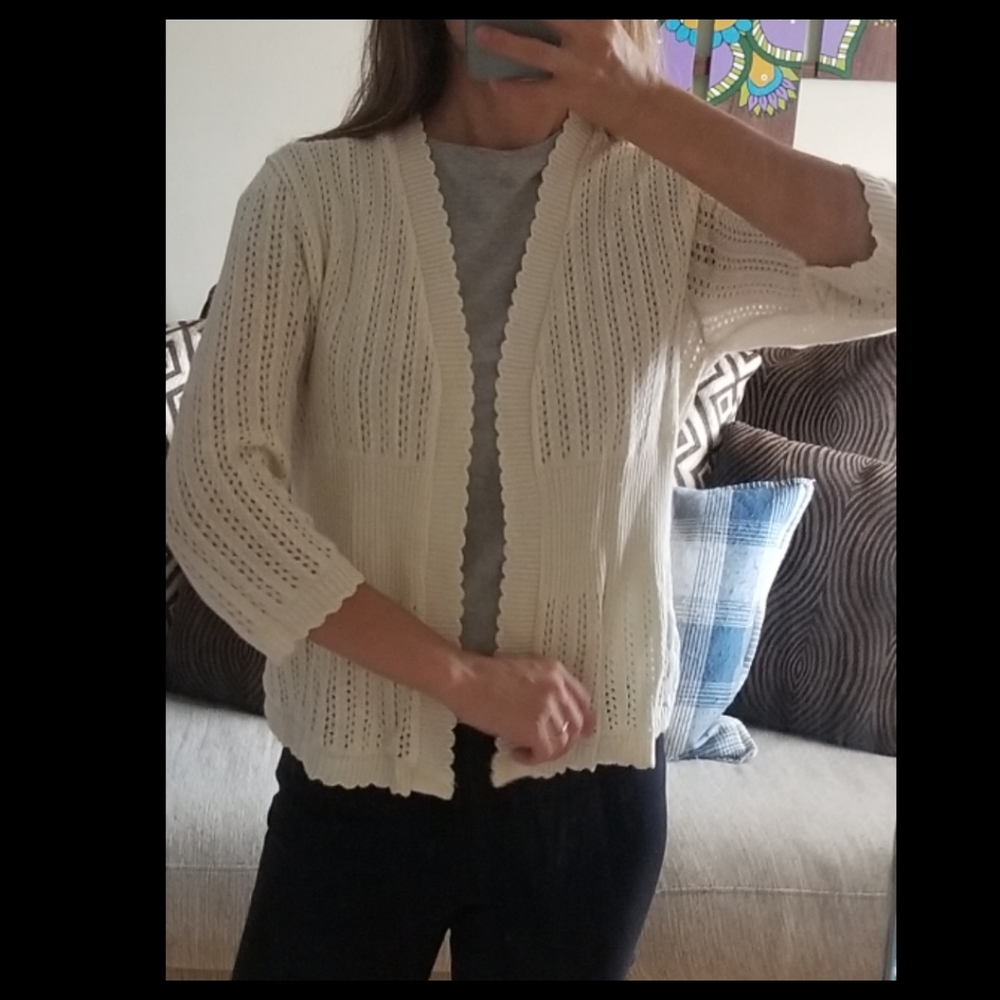 NOTATIONS PETITE Vest Cream Color Size PL